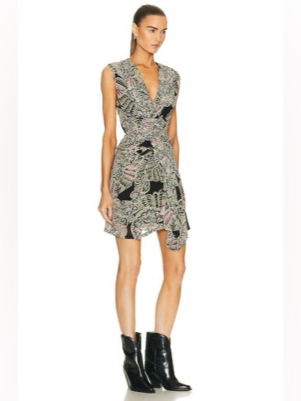 IRO Paris Rolina Printed Mini Dress Size 36 NWT
